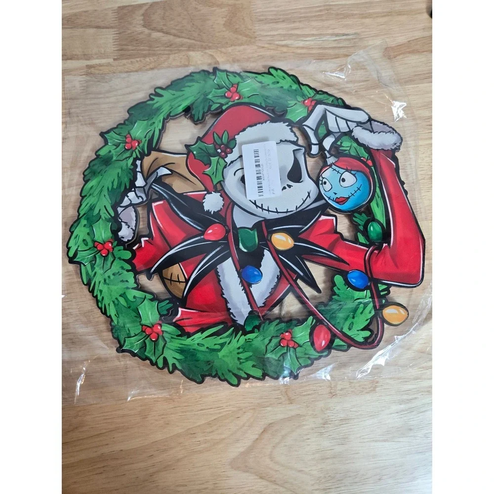 Jack Skellington Nightmare Before Christmas Wooden Wreath Wall Hanging Decor